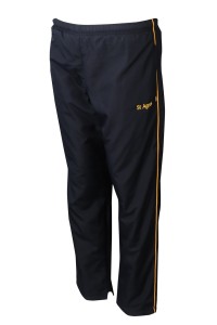 U361 網上訂購男裝運動褲 設計黃色邊運動褲 運動褲工廠